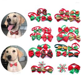 Dog Apparel 80PCS Christmas Pet Puppy Cat Bow Ties Adjustable Mixed Styles Bowties Supplies Festival Collar Accessories