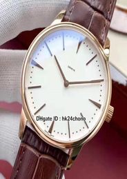 NEW Patrimony Rose Gold Case 81180000R9159 Mens Automatic Watch 42mm White Dial High Quality Gents Dress Watches Leather Strap W2764218