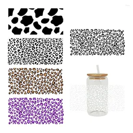 Window Stickers UV DTF Transfer Sticker Leopard Print For The 16oz Libbey Glasses Wraps Bottles Cup Can DIY Waterproof Custom Decals D1801