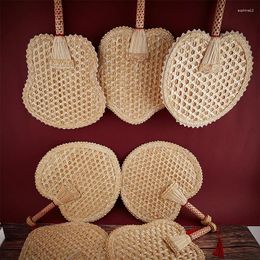 Decorative Figurines 1PC Hand-Woven Woven Straw Hand Fan Old Summer Natural Environmentally Friendly For Home Decor