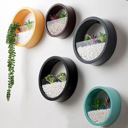 Vases No Punching Wall Decoration Wall-mounted Room Hanging Basket Flower Pot Ornaments Plant Container Hydroponic Vase Flowerpot