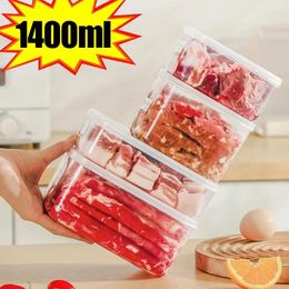 Storage Bottles 1.4/0.7L Refrigerator Box Portable Vegetable Fruit Boxes Transparent Food Preservation Containers Kitchen Organiser