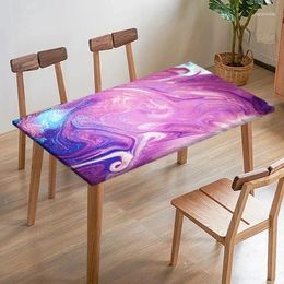 Table Cloth Abstract Marble Rectangular Tablecloth Waterproof Fitting Tablecover Elastic Dining Decoration