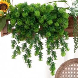 Decorative Flowers 1pcs Artificial Plants Wall Hanging Decor Vases Moss Pampas Wedding Houseplants Flower Decoration Home Plant Decorations