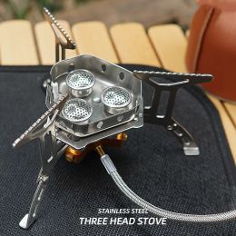 Supplies Outdoor Gas Cooker Camping Burner Stove Portable Cookware Camping Equipment High Power Folding Camp Supplies Travel Strong Fire