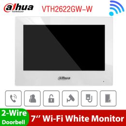 Doorbells Dahua Multilanguage VTH2622GWW 2Wire H.265 WiFi PoE 7 inch TFT Touch IP Indoor Monitor Wireless Doorbell Video Intercom