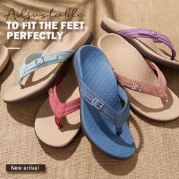 Summer Orthopedic Sandals Mens womens Casual Female Platform Suede Retro Shoes Fashion Open Toe Sandals Beach sandals 240322