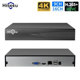 Recorder Hiseeu H.265+ Hevc 8ch 16ch 32ch Cctv Nvr 4k 8mp 5mp 4mp 3mp 2mp Ip Network Video Recorder for Surveillance Camera System Kit