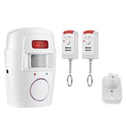 Detector PIR Motion Sensor Detector Alarm with 2 Remote Controls Infrared Alarm Home Security System for Door Shed Garage Caravan