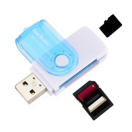 2024 new USB2.0 High-speed Card Reader 4 In One Multi-function Card Reader Large Rotation TF External Mini Adapterfor Multi-function Card
