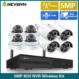 System AHCVBIVN 5MP wireless cctv ip camera security system kit 8ch 4ch video surveillance outdoor nvr home security wifi camera set