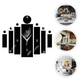 Wall Clocks Sticker Office Clock Mirror Mute Hanging For Decor Acrylic Decorative