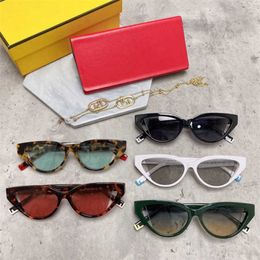 luxury designer sunglasses New F Home Network Red Same Fashion FF40009 Personalized Chain Cat Glasses Sunglasses