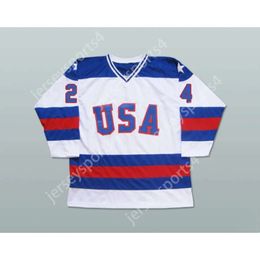 Gdsir Custom ROB MCCLANAHAN 1980 MIRACLE ON ICE TEAM USA 24 HOCKEY JERSEY NEW Top Ed S-6XL