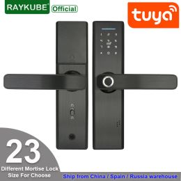 Lock Wifi Tuya APP Electronic Door Lock Biometric Fingerprint 13.56mhz IC Card Password Mobile Phone Unlock Remotely Smart Home