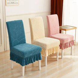 Chair Covers 4pcs Home Dining Universal High Elastic Protectors With Skirt For Room Kitchen Protector Cover