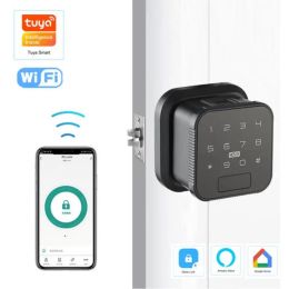 Lock Tuya Wifi Electronic Smart Door Lock With Biometric Fingerprint / Smart Card / Password / Key Unlock/ App Remote Control Lock