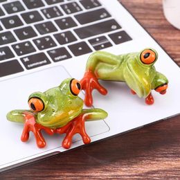 Decorative Figurines 1 Piece 3D Frog Funny Car Office Desk Computer Decor Ornaments Miniatures Decorations Landscape Bonsai Garden Xmas Gift