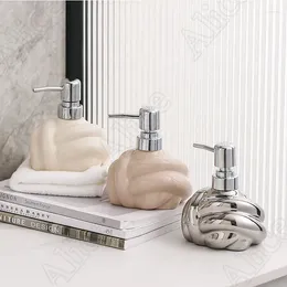 Liquid Soap Dispenser Creative Knot Ceramic Shampoo El Bathroom Accessories Press Type Shower Gel Multi-function Sub-bottling