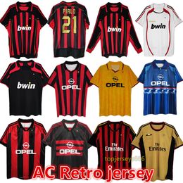 AC Retro Soccer Jersey 2006 2007 2013 2014 S Footbll Shirt Gullit Vn Bsten KAKA Inzghi 1995 96 98 99 2009 2010 Retro Clssics Jerseys Shirts Millot