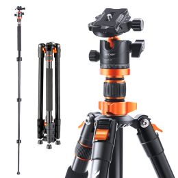 Monopods K&f Concept 78"/200cm Camera Tripod for Dslr Compact Aluminum Tripod with 360 Degree Ball Head 10kg Load for Travel and Work