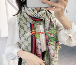 Popular fashion women silk scarf flower designer classic style beach shawl headwrap silk scarves exquisite woman accessories silk 9182499