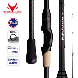 PURELURE SHARPEN Travel Soft Lure Long Spinning and Casting XF/MF Action Rods FUJI Components Bass Pike Rod Fishing Rod Reel 240321