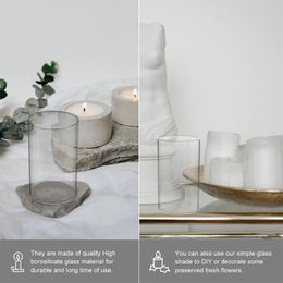 Candle Holders 3 Pcs Shade Home Decoration Decorative Glass Holder Open Ended Shades Desktop High Borosilicate Cylinder Vase