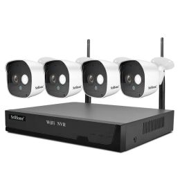 System Sricam NVS002 4CH NVR Kits Network Video Recorder With 1080P Video Surveillance Indoor IP Cameras Wifi CCTV Security System Kit