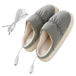 Carpets Unisex Winter Plush Warm Shoes USB Heated Slippers 5V Electric Heating Household Foot Warmer Boots