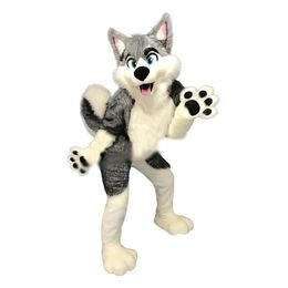 2024 New halloween Grey Fox Wolfdog Mascot Costumes Fursuit Business Apparel Christmas dress Costuming