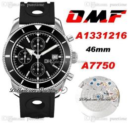 OMF SuperOcean Herie II A7750 Automatic Chronograph Mens Watch A1331216 46mm Black Bezel And Dial Stick Markers Rubber Holes Su2623831