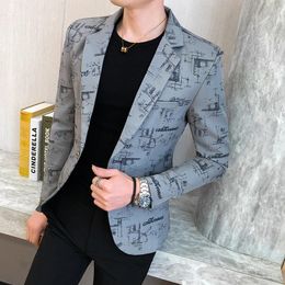 Men's Suits 2024 Spring And Autumn Business Fashion Handsome Trend Small Suit Korean Version Slim-fit Jacket POLYESTER