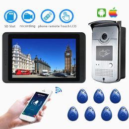 Control IP wifi video intercom doorbell system Smart video doorphone wireless 7" touch screen HD wired video door phone camera RFID