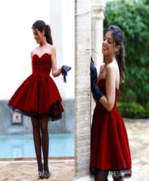 Romantic Burgundy Velvet Short Cocktail Party Gowns Ruffles Simple Dresses Evening Wear Sweetheart Sexy Vestidos Formal DHgate4709139