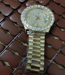 Real Po Watch 43mm Diamond Customised With Genuine Roman Dial Automatic mechanical movement 18K Yellow Gold Steel Bracelet Fash3455846