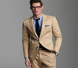 Handsome Khaki Wedding Tuxedos Slim Fit Suits For Men Groomsmen Suit Two Pieces Cheap Prom Formal SuitsJacketPants8942159