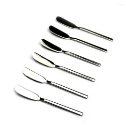 Knives 6Pcs/Lot Stainless Steel 18/10 Butter Knife Set Thickness Cheese Dessert Cutlery Jam Spreader Breakfast Tool Kitchen Tableware