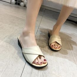 Slippers Women Shoes House Woman Casual Platform Low And Elegant Summer 2024 In Wedges Comfortable