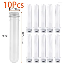 Storage Bottles 10Pcs 40ml Empty Mini Plastic Test Tubes Makeup Sub-bottling Small Vial Jar Containers Travel