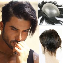 Toupees Toupees European Remy Human Hair Toupee For Men With Transparent Thin skin PU 10" x 8" Straight Hair Pieces For Mens