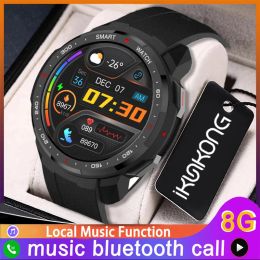 Watches 2022 New Men Smart Watch 8G Memory Bluetooth Call IP68 Waterproof SmartWatch Men GPS Tracking Local Music Watch For Android IOS