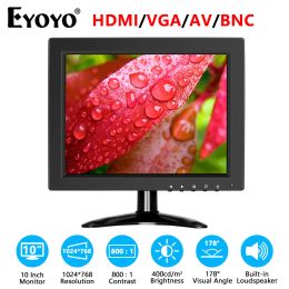 Intercom Eyoyo 10 Inch Cctv Security Monitor 4:3 Ips Lcd Screen 1024x768 Small Tv Computer Display for Pc with Hdmi Bnc Vga Av Usb Input