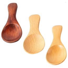 Coffee Scoops 3 Pcs Mini Condiments Seasoning Wooden Spoon Spoons Kitchen Supplies Tiny Baby