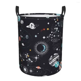 Laundry Bags Dirty Basket Space Galaxy Constellation Zodiac Star Folding Clothing Storage Bucket Toy Home Waterproof Organizer