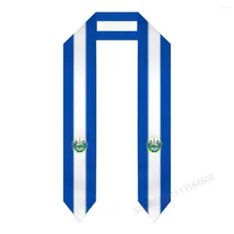 Scarves Custom Name Or Logo El Salvador Flag Scarf Graduation Stole Sash International Study Abroad Class Of 2024 Shawl