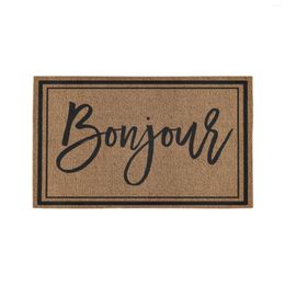 Carpets Bonjour Door Mat Welcome Doormat Rubber Non-Slip Entrance Rug Floor Mats Funny Home Decor Indoor 18 X 30 Inches