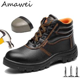 Boots Waterproof Men Boots Comfortable Work Shoes Safety Shoes With Steel Toe Cap Sneakers Punctureproof Non Slip Security Boots