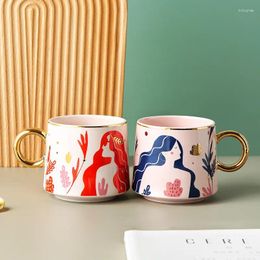 Mugs Nordic Hand-painted Phnom Penh Ceramic Cup Home Creative Breakfast Coffee Girlfriends Single-layer Water Mug