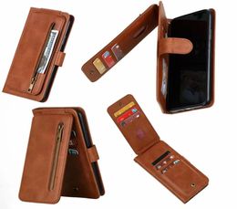 9 Card Pocket Multifunction Pack Wallet Cases For Iphone 13 2021 12 Pro Mini 11 XR XS MAX X 10 8 7 6 Leather Vertical Zipper Frame9211452